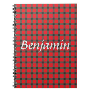 Carnet Plaid rouge et gris