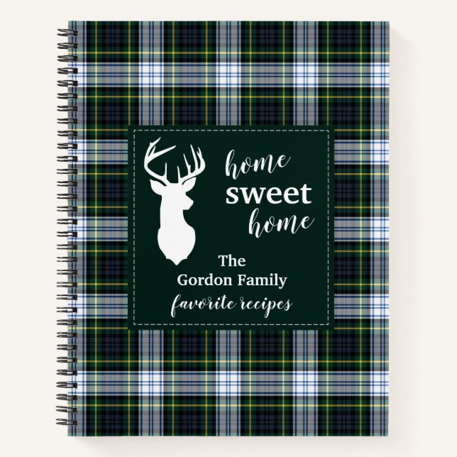 Carnet Plaid Tartan Clan Gordon Recettes de vacances fami (Devant)