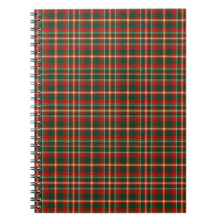 Carnet Plaid Tartan de Noël Classique Rouge Vert Or