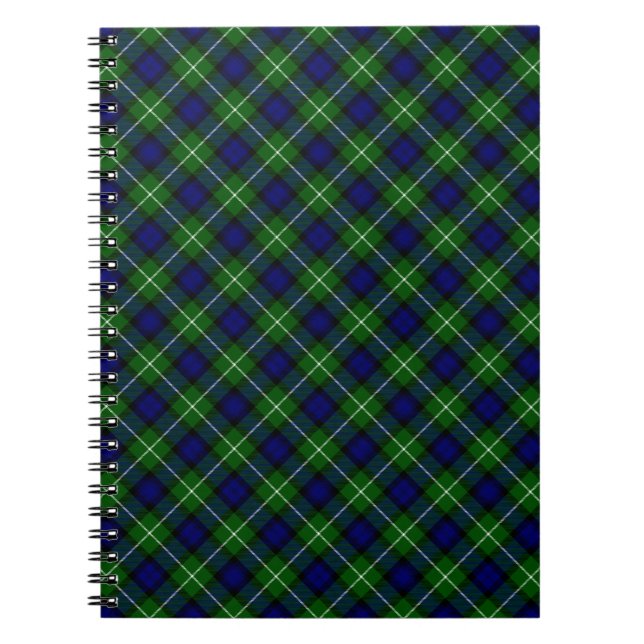 Carnet Plaid vert bleu Lamont tartan (Devant)