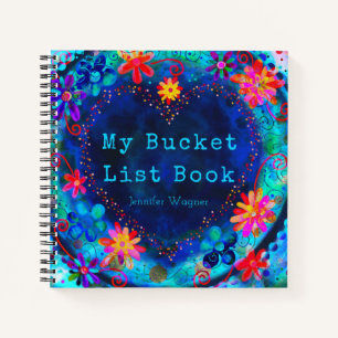 Carnet Plaisir Personnalisé Coeur Bleu Mon Bucket List Li