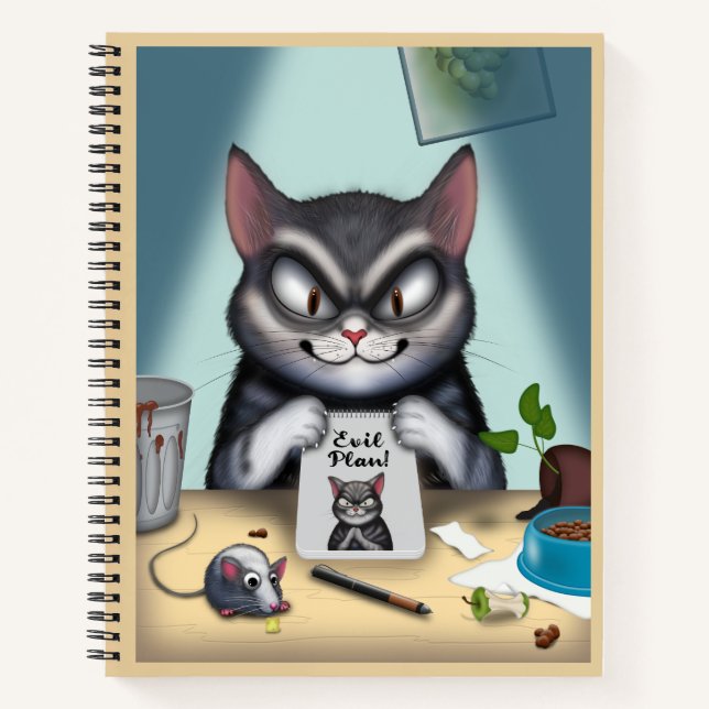 Carnet Plan de chat malicieux drôle (Devant)