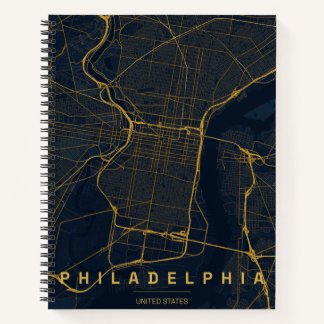 Carnet Plan de la ville de Philadelphie aux États-Unis, d