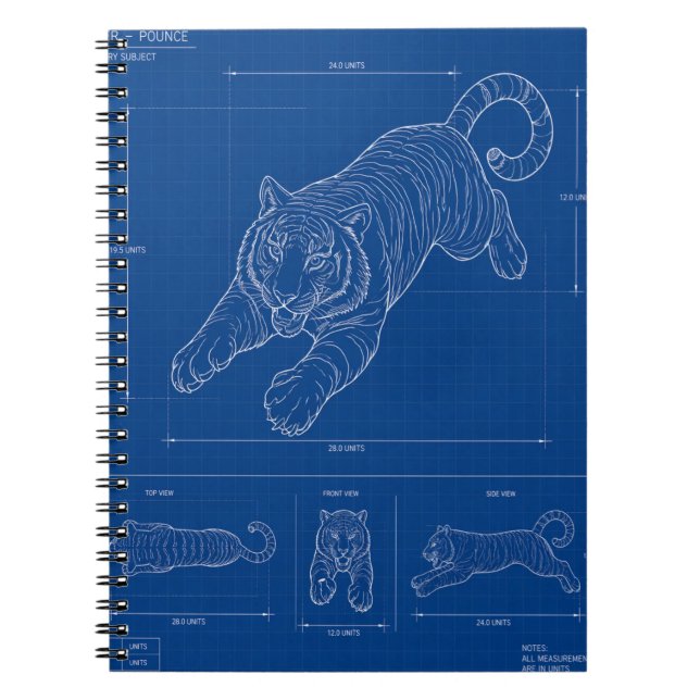 Carnet Plan de saut de tigre – Affiche de ligne technique (Devant)