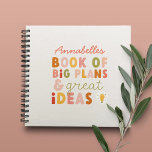 Carnet Plan de typographie moderne coloré et audacieux et<br><div class="desc">Moderne coloré audacieux typographie plans et idées amusant carnet. Idéal Noël,  Anniversaire,  Nouvel An scolaire,  cadeau d'affaires ou d'enseignant.</div>
