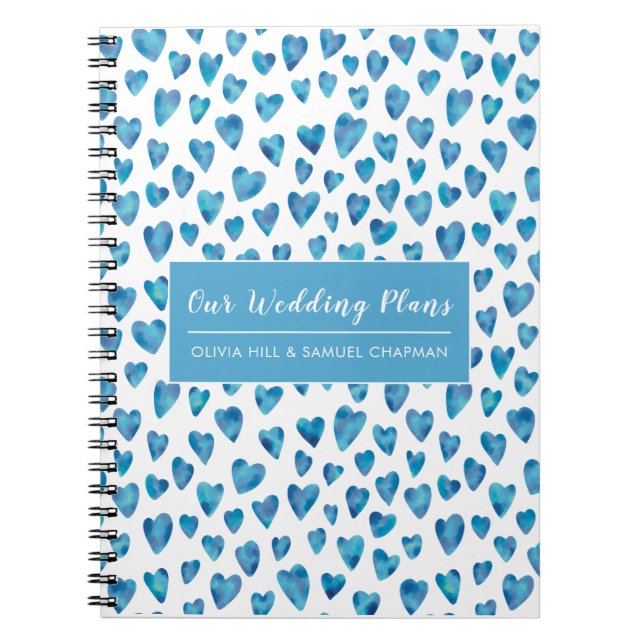 Carnet Plan Mariage de Blue Love Heart (Devant)