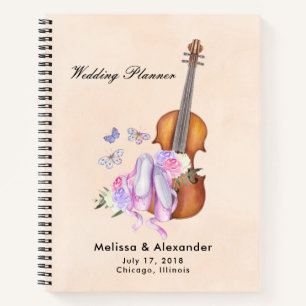 Carnet Plan Mariage pour violon, chaussures de ballet et 
