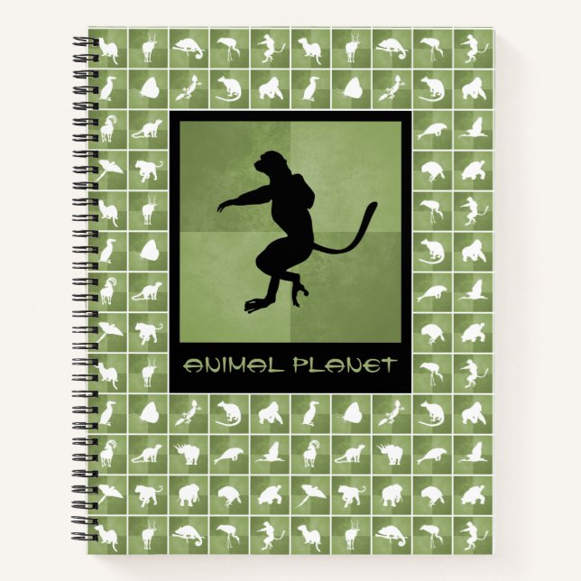 Carnet Planète vivante sifaka lemur primate moss vert (Devant)
