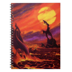 Carnet Planète volcanique de science-fiction vintage avec
