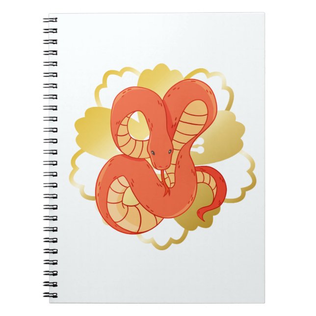 Carnet Planificateur artistique floral or et serpent roug (Devant)