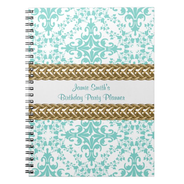 Carnet Planificateur d'anniversaire d'or blanc de lt Blue (Devant)