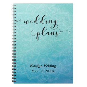 Carnet Planificateur de mariage à aquarelle et mandala bl