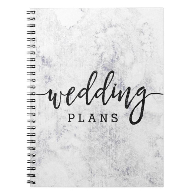 Carnet Planificateur de mariage chic en marbre blanc et g (Devant)