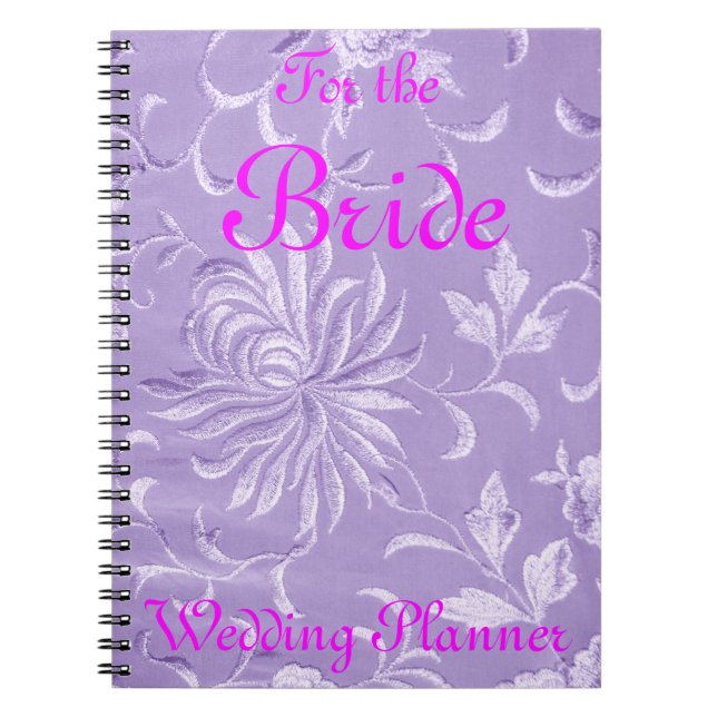 Carnet Planificateur de mariage damassé de lavande (Devant)