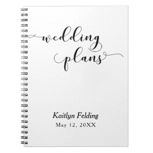 Carnet Planificateur de mariage en typographie script noi