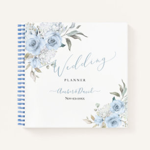 CARNET PLANIFICATEUR DE MARIAGE ROSES BLEU PÂLE A L'AQUAR