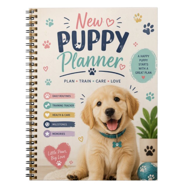 Carnet Planificateur de nouveau chiot (Devant)