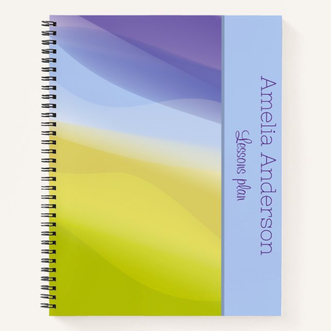 Carnet Planificateur de professeur de lavande bleu chaux  (Devant)