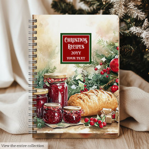 Carnet Planificateur de recettes de vacances en aquarelle