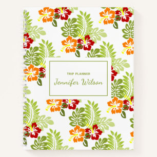 Carnet Planificateur de voyage à motif de feuilles floral