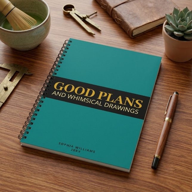 Carnet Plans Chic Moderne avec Nom Personnalisé | Planifi (Unique custom planner notebook gift ideas)