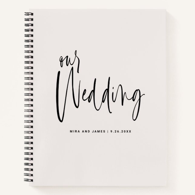 Carnet Plans de mariage écrus élégants et gracieux (Devant)