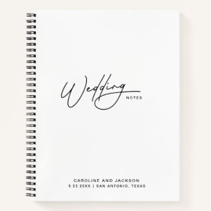 Carnet Plans de mariage minimalistes écrits à la main en