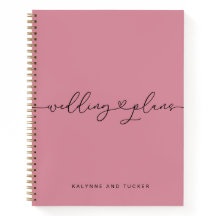 Plans de mariage rose mauve joli Notebook coeur
