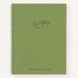 Carnet Plans de mariage vert mousse