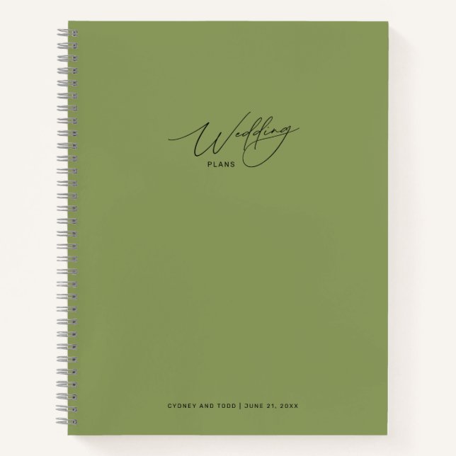 Carnet Plans de mariage vert mousse  (Devant)
