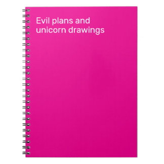 Carnet Plans malveillants et dessins de licorne