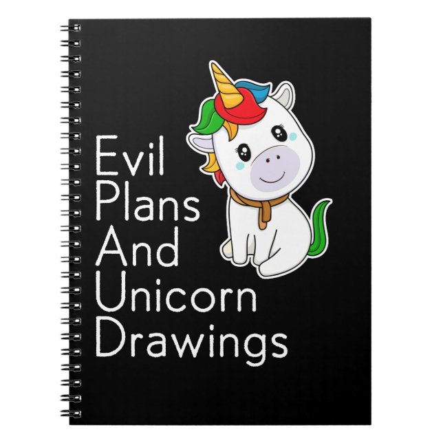 Carnet Plans malveillants et dessins unicornes (Devant)