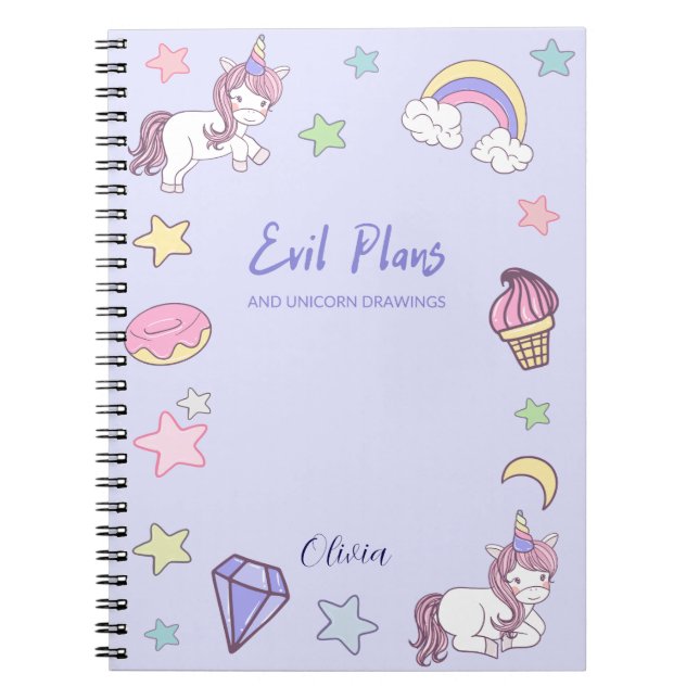 Carnet Plans malveillants et licornes (Devant)