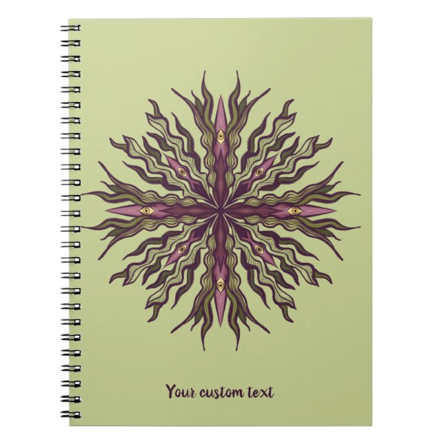 Carnet Plante à Yeux Psychédéliques - Mandala Botanique S (Devant)