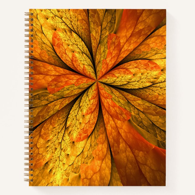 Carnet Plante d'automne, art abstrait moderne de feuille  (Devant)