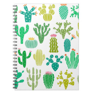 Carnet Plante de cactus et jeu de fleurs vintage isolé su