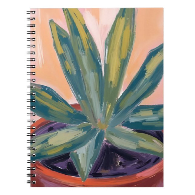 Carnet Plante de maison en pot botanique moderne aquarell (Devant)
