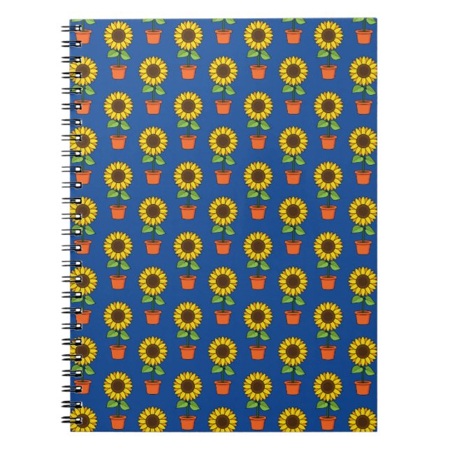 Carnet Plante de tournesol dans un Motif de pot (Devant)