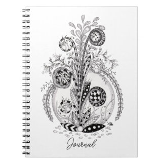 Carnet Plante florale au design Tangle -