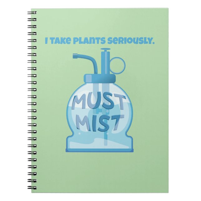 Carnet Plante mister brumisant les plantes en pot (Devant)