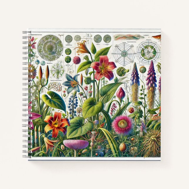 Carnet Plantes à fleurs et conception de diagrammes cellu (Devant)
