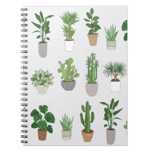 Carnet Plantes de maison, motif vintage de doodle