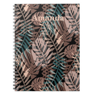 Carnet Plantes tropicaux, jungle, tropiques, beige, feuil