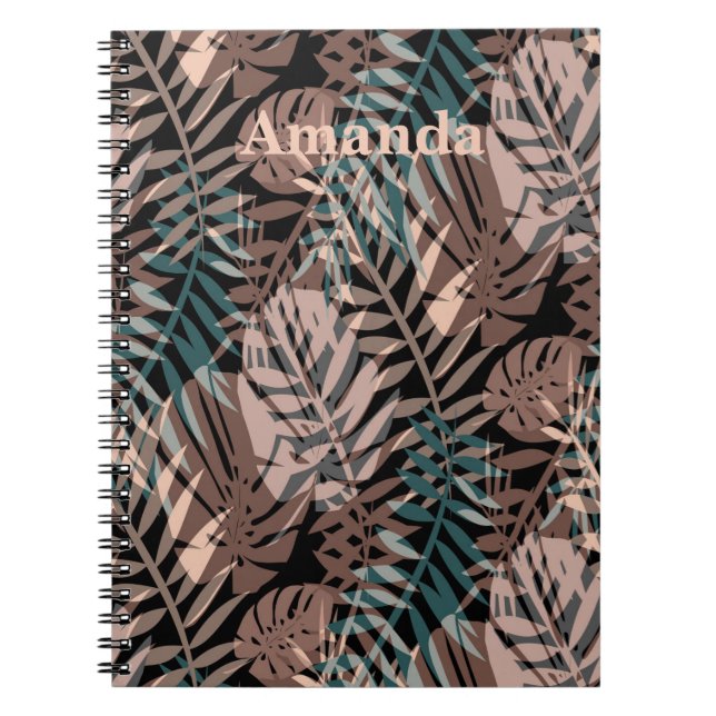 Carnet Plantes tropicaux, jungle, tropiques, beige, feuil (Devant)