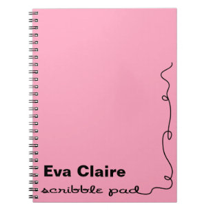 Carnet Plaque de griffes rose personnalisée