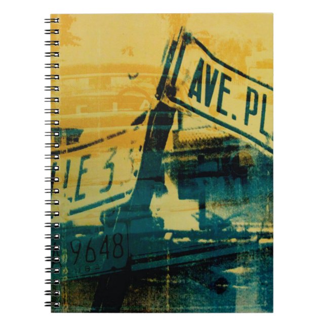 Carnet Plaque de rue verte et jaune (Devant)