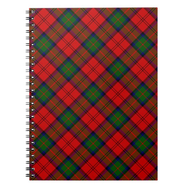 Carnet Plaque vert rouge tartan MacDuff (Devant)