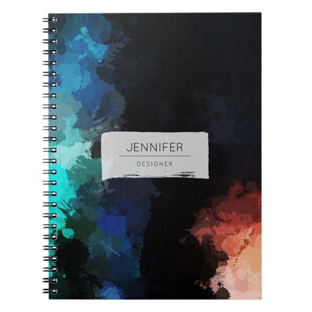 Carnet Plaques de peinture Abstraites modernes noir orang (Devant)