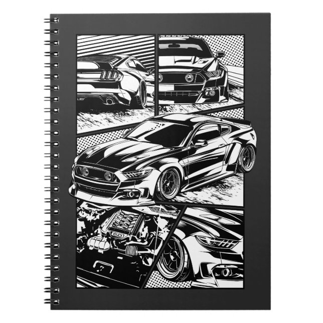 CARNET PLAT DE MUSCLE NOIR ET BLANC (Devant)