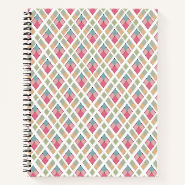 Carnet Plat rose blanc (Devant)